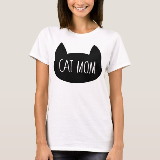 Cat Mom lustige Silhouette T-Shirt (Vorderseite)