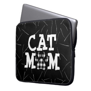 Cat Mom Pawprint with Cat Hairs  Laptopschutzhülle
