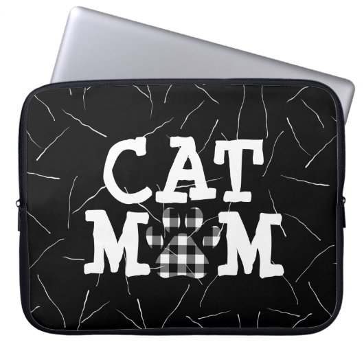 Cat Mom Pawprint with Cat Hairs Laptopschutzhülle (Vorderseite)