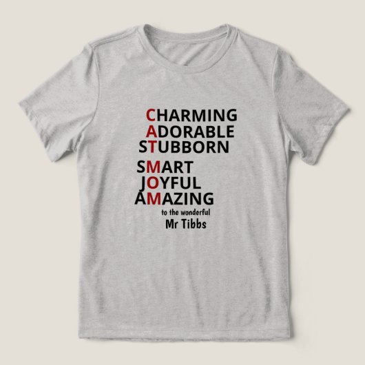 Cat Mom Personalized Cat Lover Tri-Blend Shirt (Design Vorderseite)