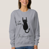 Cat Mom Pet Lover Script Name Personalized Grey Sweatshirt (Vorderseite)