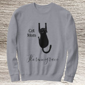 Cat Mom Pet Lover Script Name Personalized Grey Sweatshirt