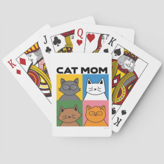 Cat mom playing cards spielkarten