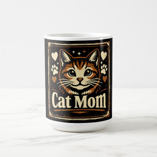 Cat Mom – Proud Feline Mother Love Kaffeetasse (Mittel)