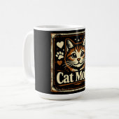 Cat Mom – Proud Feline Mother Love Kaffeetasse (Vorderseite Links)