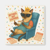 Cat Mom Retirement is drinking coffee Magnet (Vorne)