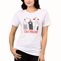 Cat Mom T - Shirt Cat Pfoten Shirt für Katzenbesit