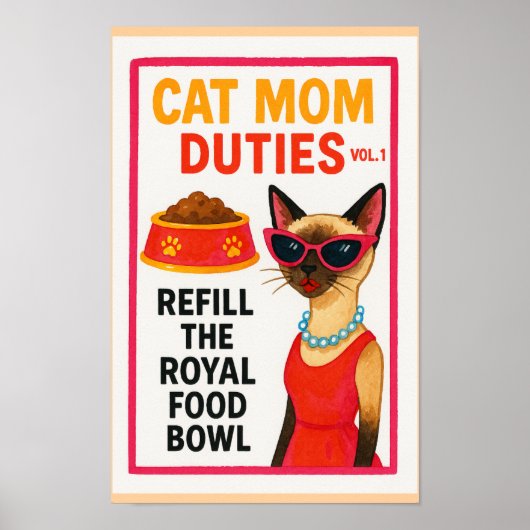 Cat Mom to do list funny Home Deco  Poster (Vorne)