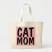 CAT MOM Tote, Pink Jumbo Stoffbeutel (Vorne)