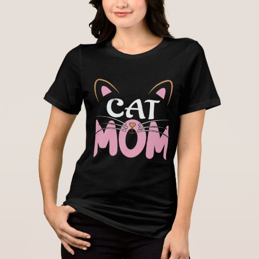 Cat Mom  Tri-Blend Shirt (Vorderseite)