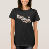 Cat Mom Vintage Groovy Text  T-Shirt (Vorderseite)