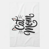 Cat Mom Whiskers and Ears Geschirrtuch (Vertikal)