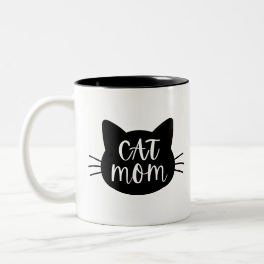 Cat Mom Zweifarbige Tasse (Links)