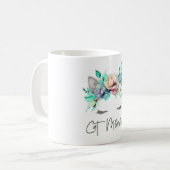 Cat Momma Floral Crown Tasse (Vorderseite Links)