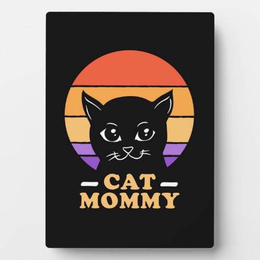 Cat Mommy Retro Vintag Fotoplatte (Vorderseite)