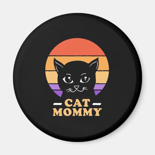 Cat Mommy Retro Vintag Magnet (Vorne)