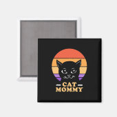 Cat Mommy Retro Vintag Magnet (Vorderseite/Rückseite)