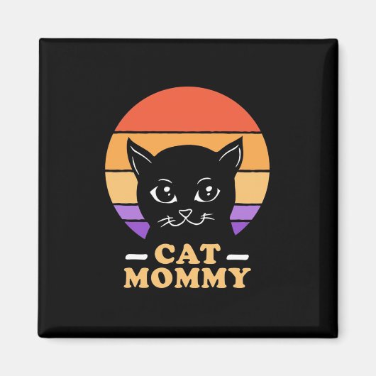 Cat Mommy Retro Vintag Magnet (Vorne)