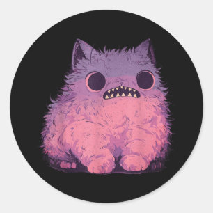 Cat Monster Graphic Kawaii Pastel Goth Anime Aesth Runder Aufkleber