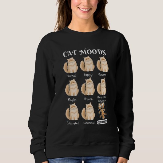 Cat Moods Cat Meme Normal Happy Cucumber Cat Sweatshirt (Vorderseite)