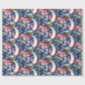 Cat Moon Lover Herz Geschenkpapier (Flach)