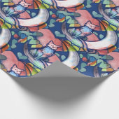 Cat Moon Lover Herz Geschenkpapier (Ecke)