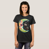 Cat & Moon Sugar Skull Dia de Los Muertos, Day of  T-Shirt (Vorne ganz)
