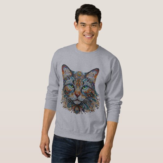 Cat Mosaic Art Sweatshirt (Vorne ganz)