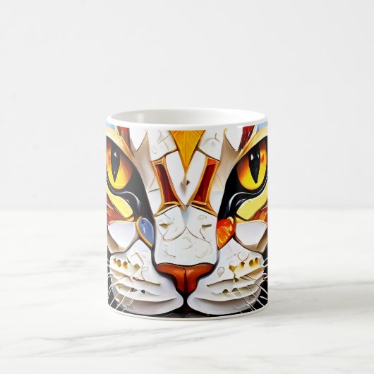 Cat Mosaic gesteinigtes Glas Design Coffee Tasse (Mittel)