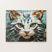 Cat Mosaic gesteinigtes Glas Designer Puzzle (Horizontal)