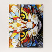Cat Mosaic gesteinigtes Glas Designer Puzzle (Vertikal)