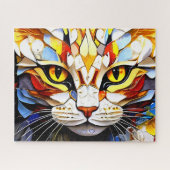 Cat Mosaic gesteinigtes Glas Designer Puzzle (Horizontal)