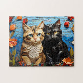 Cat Mosaic gesteinigtes Glas Designer Puzzle (Horizontal)