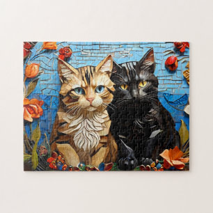 Cat Mosaic gesteinigtes Glas Designer Puzzle