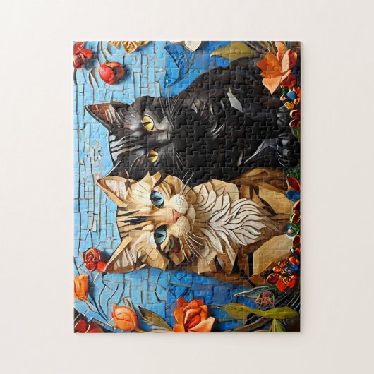 Cat Mosaic gesteinigtes Glas Designer Puzzle (Vertikal)