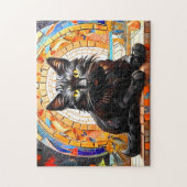 Cat Mosaic gesteinigtes Glas Designer Puzzle (Vertikal)