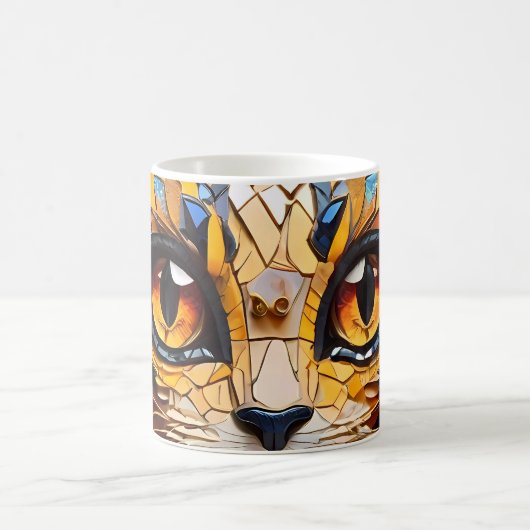 Cat Mosaic-Hartglas-Design Kaffeetasse (Mittel)