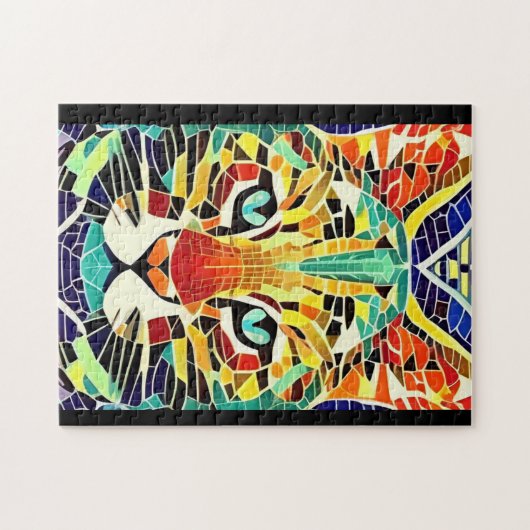 Cat mosaic multicolor schöne kitty Stimmen Puzzle (Horizontal)
