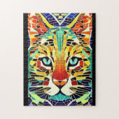 Cat mosaic multicolor schöne kitty Stimmen Puzzle (Vertikal)