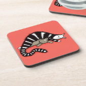 Cat Mother schützt ihr Niedliches Kätzchen Getränkeuntersetzer (Linke Seite)