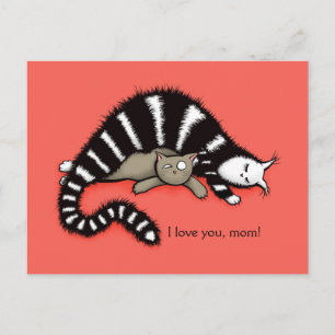 Cat Mother schützt ihre Niedliche Kitty Liebe Mama Postkarte