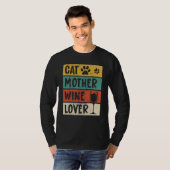 Cat Mother Wine Foot Mothers Day T-Shirt (Vorne ganz)