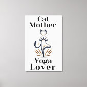 Cat Mother Yoga Lover Illustration Leinwanddruck (Vorderseite)