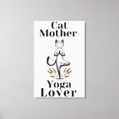 Cat Mother Yoga Lover Illustration Leinwanddruck (Vorderseite)
