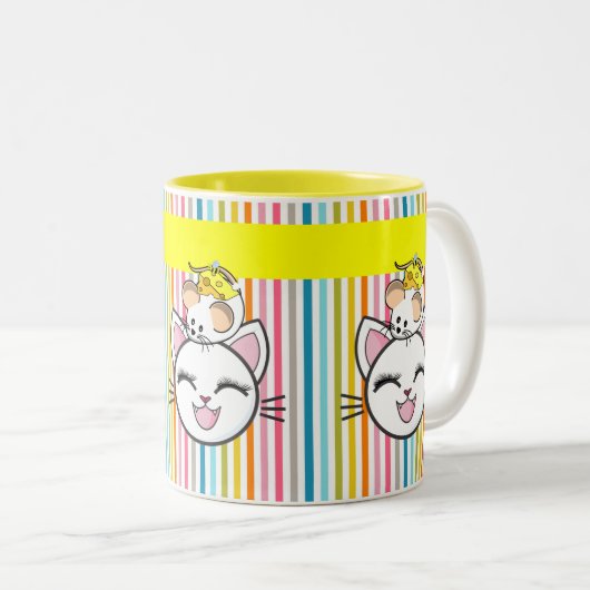 Cat Mouse Cheese Stripe Tasse (VorderseiteRechts)