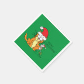 Cat Mouse Christmas Funny Cartoon Niedlich Serviette (Ecke)