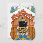 Cat Mouse Christmas Nutcracker Karte oder Einladun (Vorderseite)