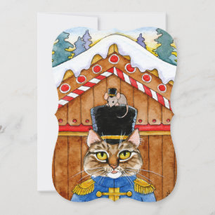 Cat Mouse Christmas Nutcracker Karte oder Einladun
