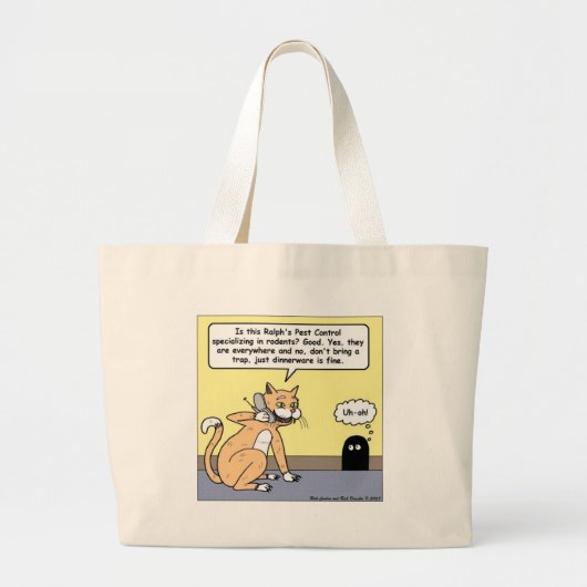 Cat & Mouse Dinnerware Funny Cartoon Geschenke & T Jumbo Stoffbeutel (Vorne)
