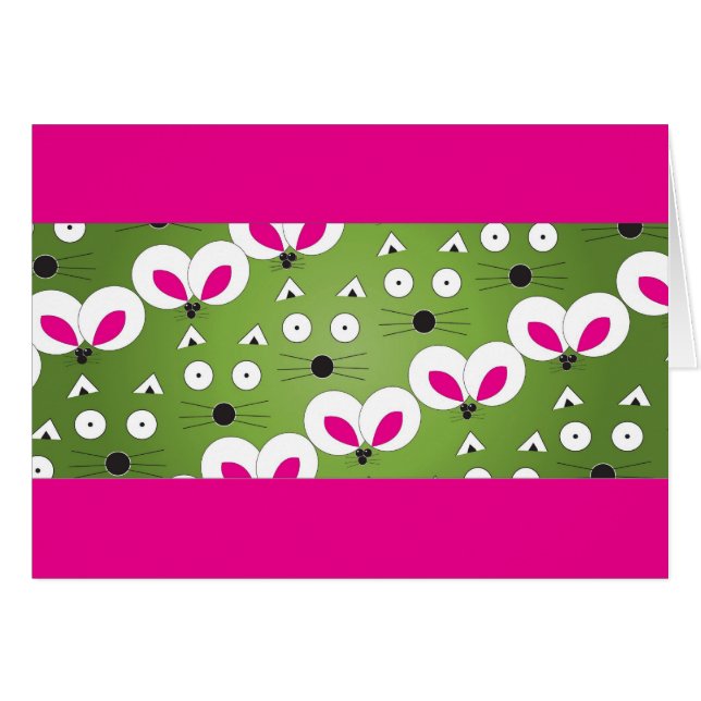 Cat Mouse Muster Green (Vorderseite (Horizontal))